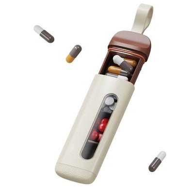 Three-Compartment Pill Organizer, Portable Pill Case and Pill Box, Moisture Proof Pill Container